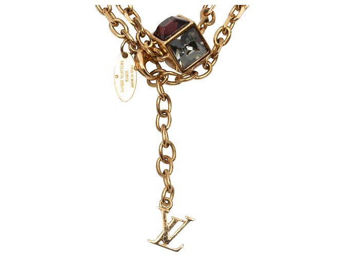 Collana in cristallo a catena lunga Louis Vuitton Gamble in tono oro D'oro - vista 3