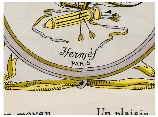 Hermès Foulard in seta stampato Hermes Les Amours grigio e multicolore - vista 2