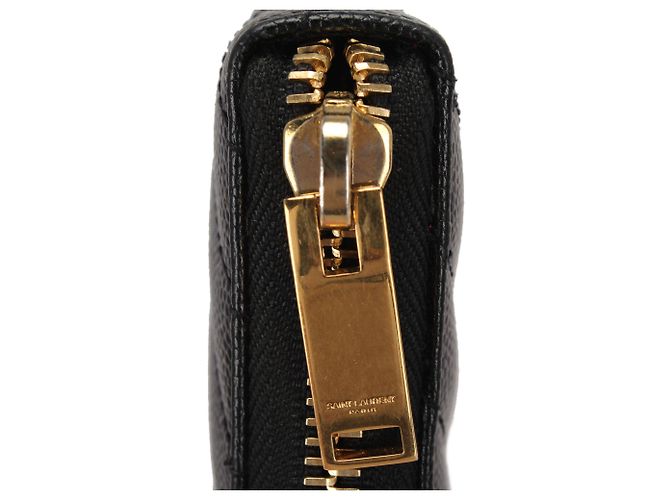 Yves Saint Laurent Black YSL Monogram Zip Around Leather Long Wallet - view 10
