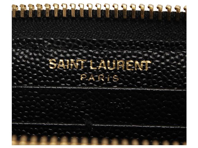Yves Saint Laurent Black YSL Monogram Zip Around Leather Long Wallet - view 8