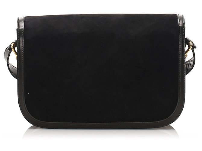 Borsa a tracolla Gucci GG in nubuck nero - vista 3