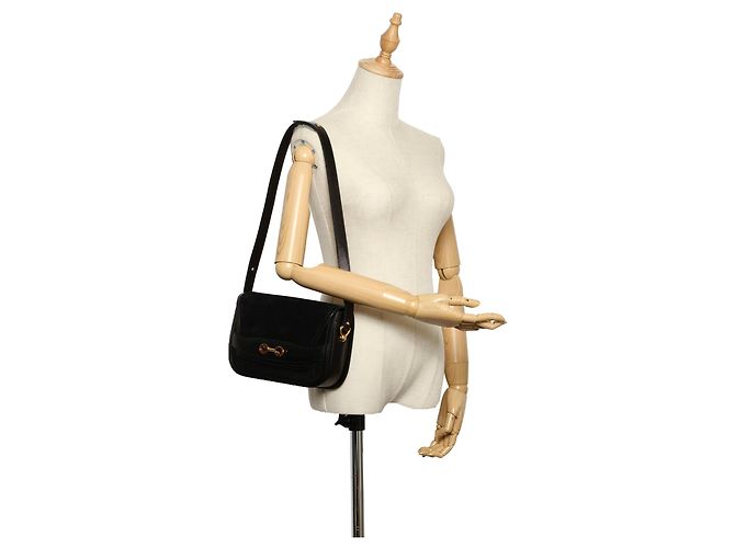 Borsa a tracolla Gucci GG in nubuck nero - vista 9