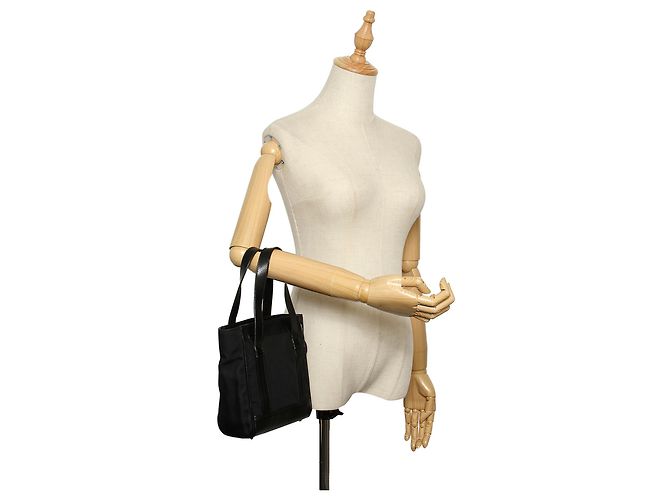 Borsa a mano in nylon nero Gucci - vista 9