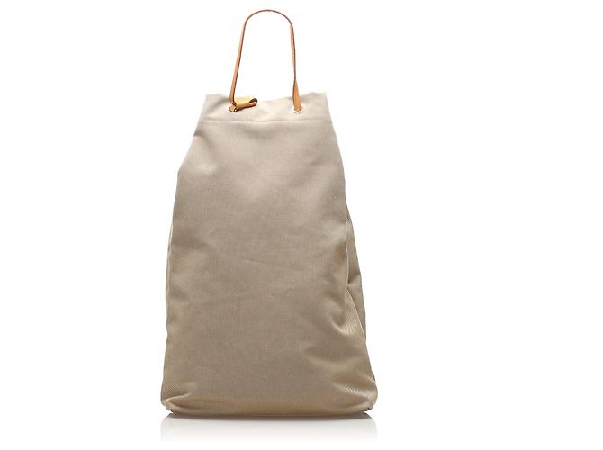 Borsa bucket in tela Prada Canapa marrone con coulisse - vista 3