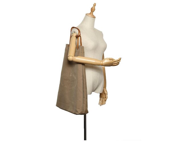 Borsa bucket in tela Prada Canapa marrone con coulisse - vista 6