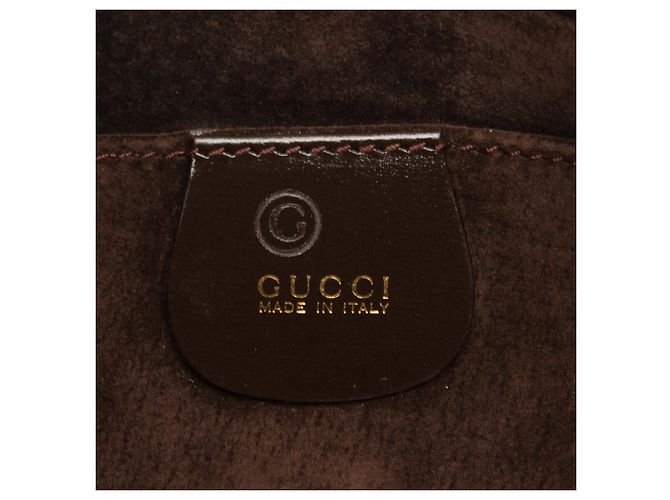 Borsa a spalla in suede marrone Gucci - vista 6