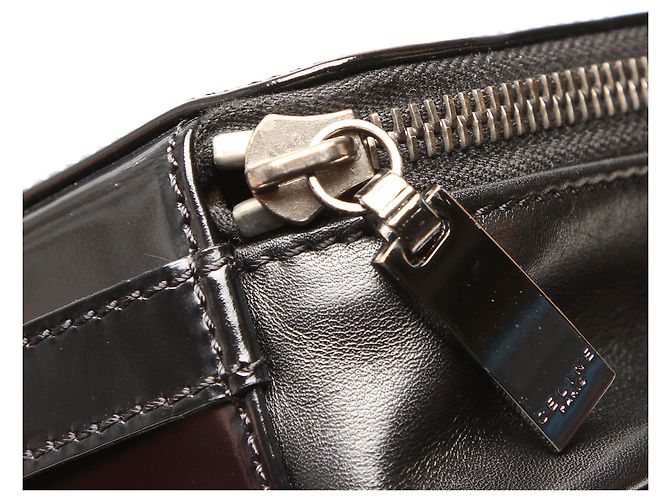 Céline Borsa Vanity in vernice nera Celine Nero - vista 11