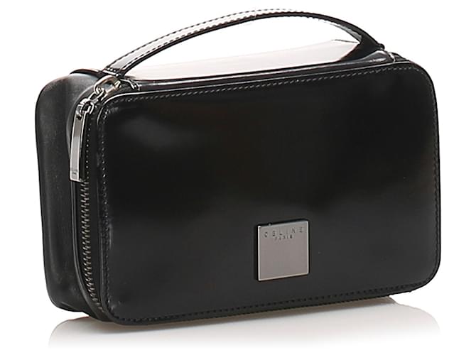 Céline Borsa Vanity in vernice nera Celine Nero - vista 4