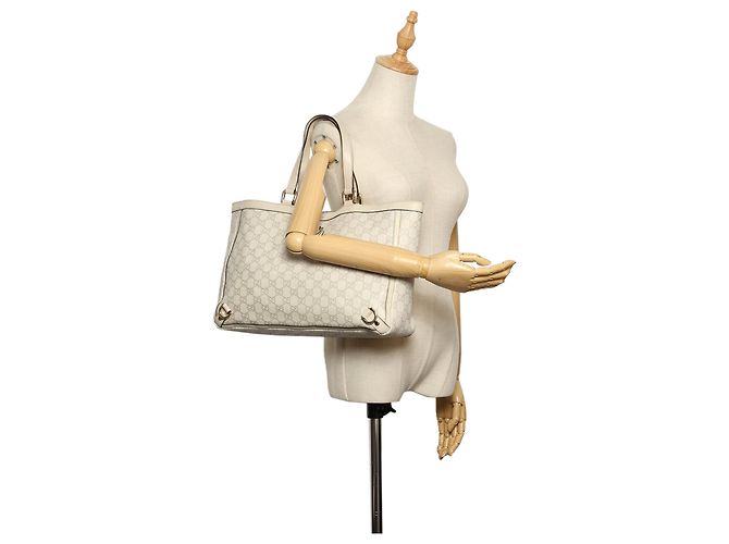Borsa tote Gucci Guccissima Abbey D-Ring bianca Bianco - vista 3