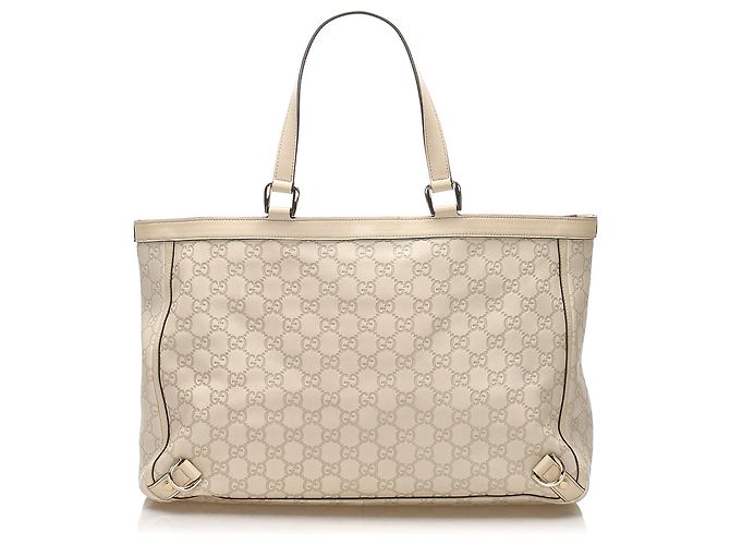 Borsa tote Gucci Guccissima Abbey D-Ring bianca Bianco - vista 6