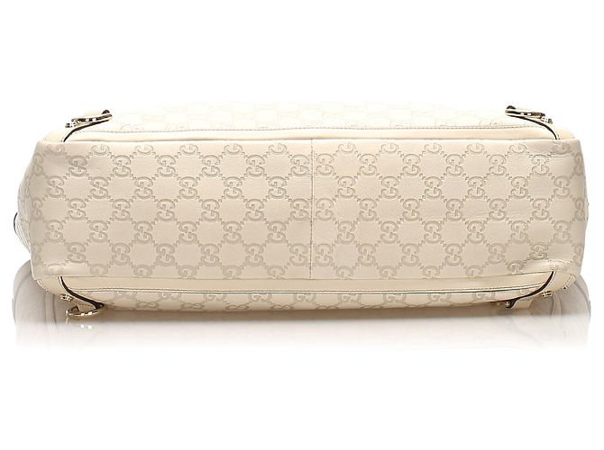 Borsa tote Gucci Guccissima Abbey D-Ring bianca Bianco - vista 7