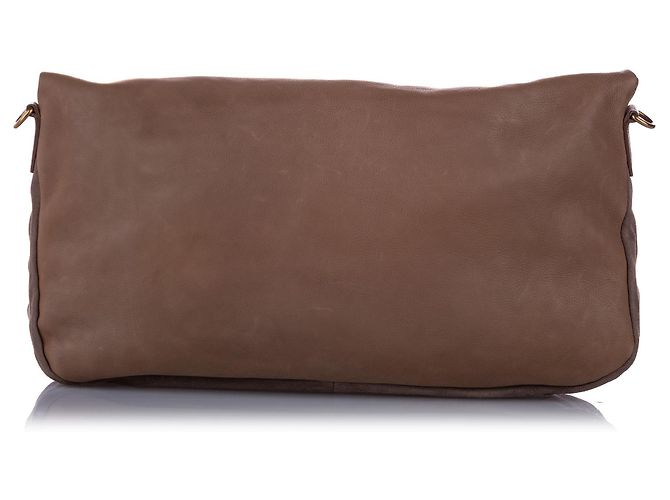 Céline Borsa a tracolla in pelle marrone Celine Fold-Over - vista 7