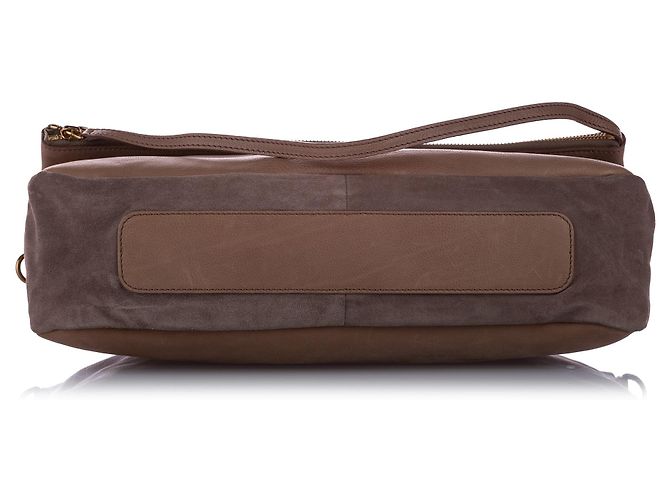 Céline Borsa a tracolla in pelle marrone Celine Fold-Over - vista 8