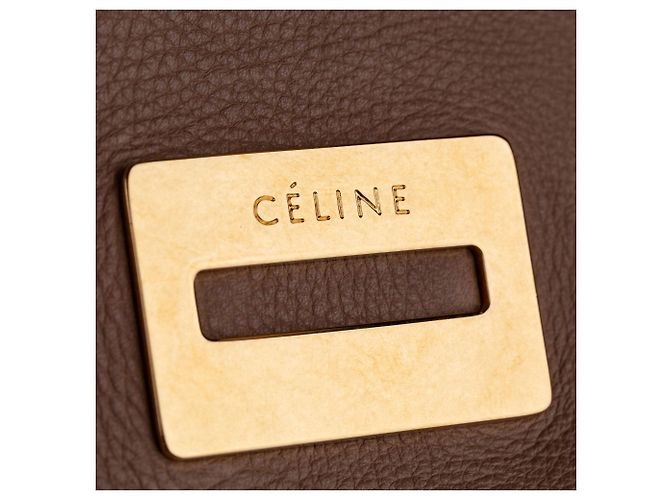 Céline Borsa a tracolla in pelle marrone Celine Fold-Over - vista 9