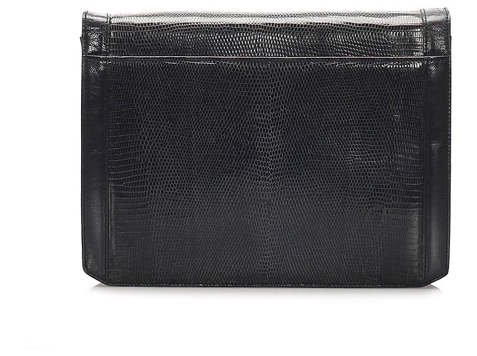 Yves Saint Laurent Borsa a tracolla in pelle di lucertola marrone YSL - vista 4