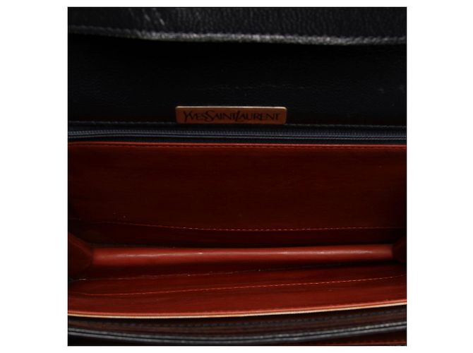 Yves Saint Laurent Borsa a tracolla in pelle di lucertola marrone YSL - vista 6
