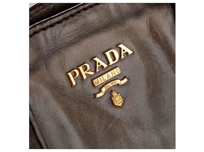 Vitello PRADA Handtaschen T. Leder Braun - Ansicht 2