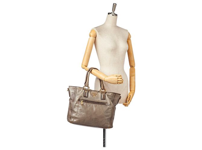 Vitello PRADA Handtaschen T. Leder Braun - Ansicht 4