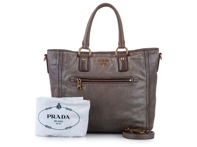 Vitello PRADA Handtaschen T. Leder Braun - Ansicht 5