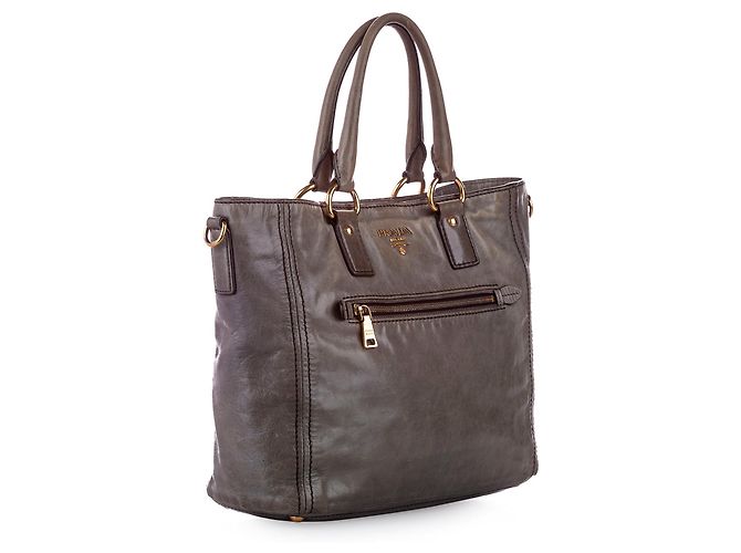 Vitello PRADA Handtaschen T. Leder Braun - Ansicht 6