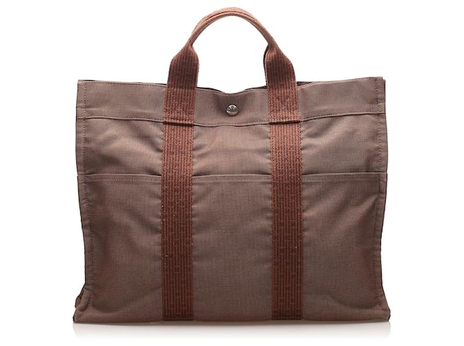 Hermès Borsa Tote Hermes Herline MM marrone - vista 3