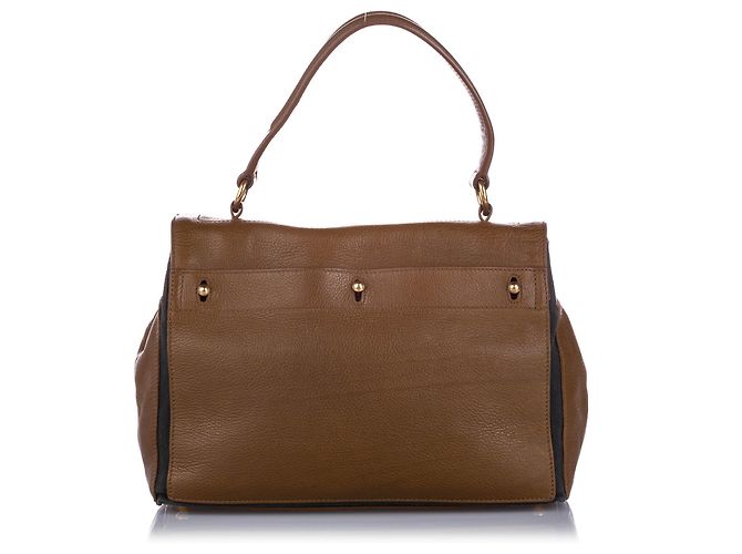 YVES SAINT LAURENT Borse T. Pelle Marrone - vista 7