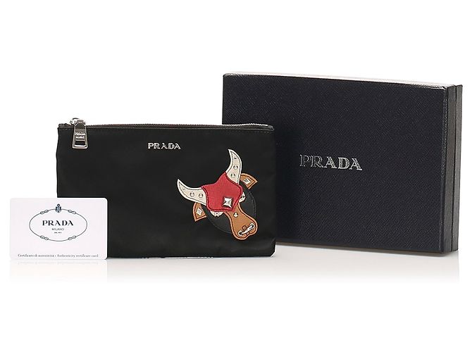 Schwarze Prada Tessuto Pouch - Ansicht 9