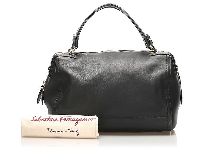 Salvatore Ferragamo Borsa a mano in pelle Gancini nera Ferragamo Nero - vista 2