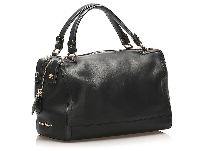 Salvatore Ferragamo Borsa a mano in pelle Gancini nera Ferragamo Nero - vista 3