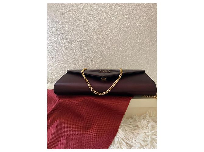 Pochette Cartier in seta Bordeaux scuro Bordò - vista 4