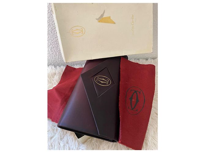 Pochette Cartier in seta Bordeaux scuro Bordò - vista 7