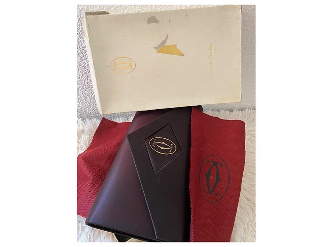 Pochette Cartier in seta Bordeaux scuro Bordò - vista 8
