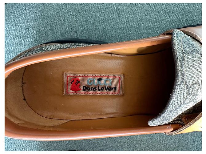 Mocassini Gucci in pelle beige - vista 6