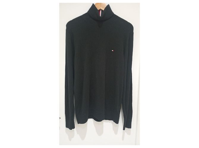 Tommy Hilfiger Rollkragenpullover schwarz Baumwolle L - Ansicht 3