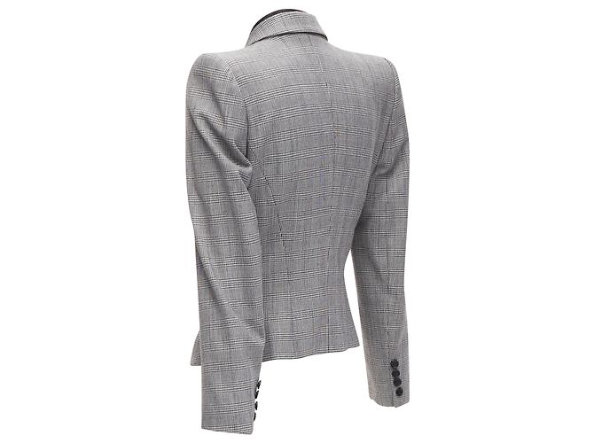 Alexander Mcqueen 1990 Vintage Grey Houndstooth Layer Collar Power Blazer It40 S - view 7