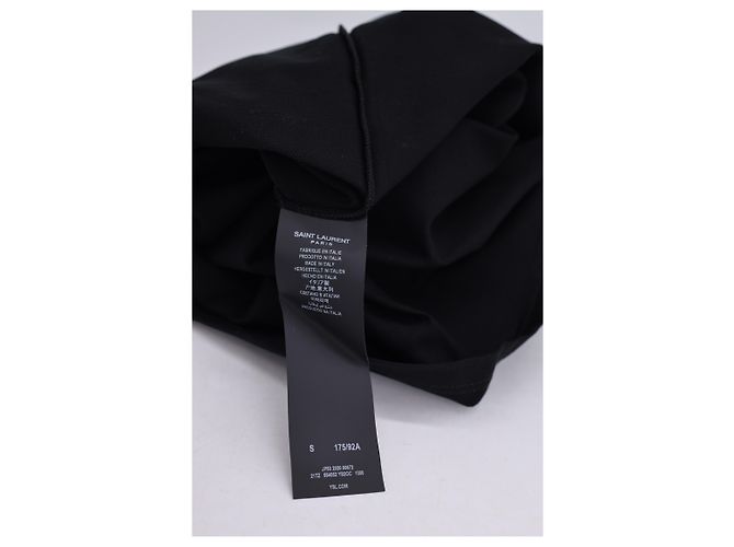 Polo Saint Laurent Paris Cassandre in cotone nero - vista 13