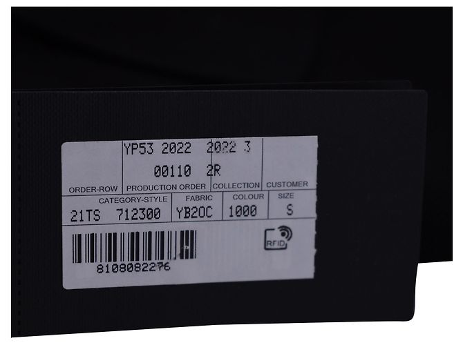 Polo Saint Laurent Paris Cassandre in cotone nero - vista 5