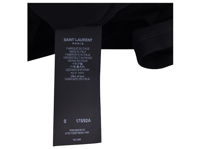 Polo Saint Laurent Paris Cassandre in cotone nero - vista 6