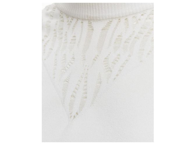Louis Vuitton White Viscose Polyester Lace Knit Collar Sleeveless Vest S - view 2