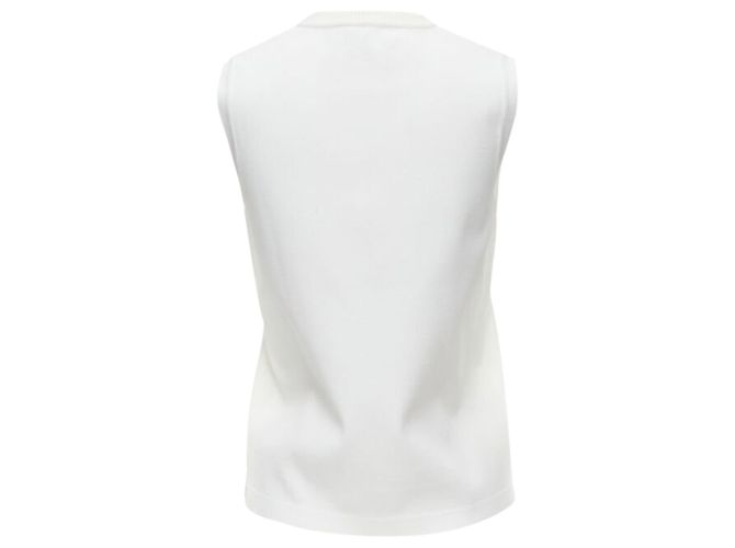 Louis Vuitton White Viscose Polyester Lace Knit Collar Sleeveless Vest S - view 5