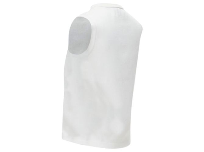 Louis Vuitton White Viscose Polyester Lace Knit Collar Sleeveless Vest S - view 6