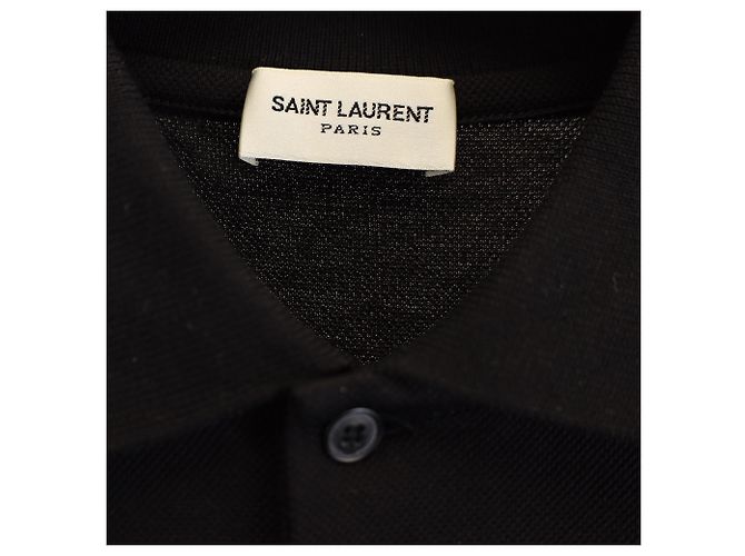Camisa polo Saint Laurent Paris Cassandre en algodón negro - vista 2