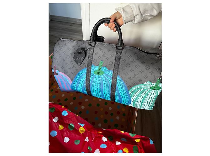 Louis Vuitton Keepall 55 Yayoi Kusama Pelle Eclipse Multicolore - vista 5
