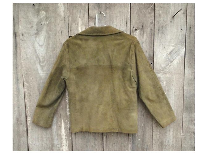 Autre Marque Wildlederjacke aus Hirschleder Khaki Größe 38 - Ansicht 2