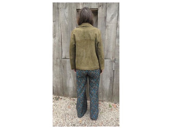 Autre Marque Wildlederjacke aus Hirschleder Khaki Größe 38 - Ansicht 5