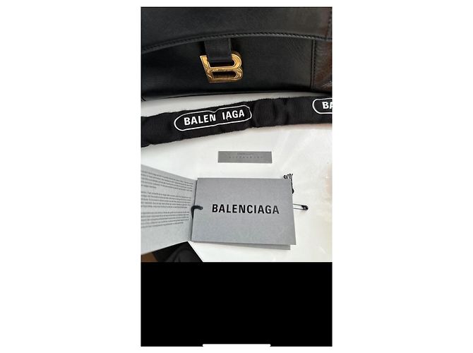 Balenciaga Downtown Borsa a Tracolla in Pelle Nappa Nera Nero - vista 5