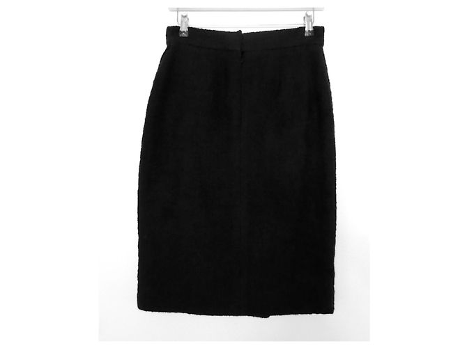 Falda de tweed drapeada en la parte delantera Chanel Pre-Fall 2012 Metiers D’Art Paris-Bombay Negro - vista 4
