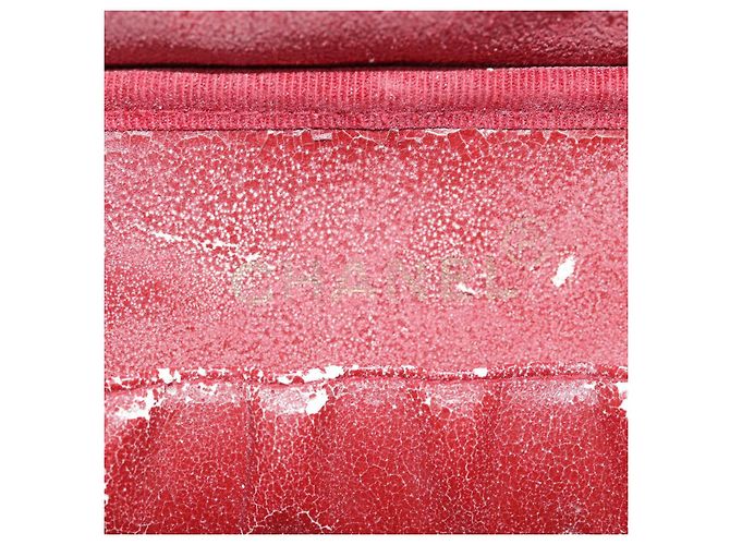 Pochette cosmetica CHANEL Vanity COCO Marca Pelle Caviar Rossa Oro CC Auth yk14831 Rosso D'oro - vista 19