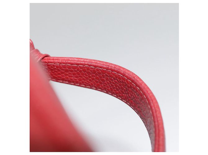 Pochette cosmetica CHANEL Vanity COCO Marca Pelle Caviar Rossa Oro CC Auth yk14831 Rosso D'oro - vista 7