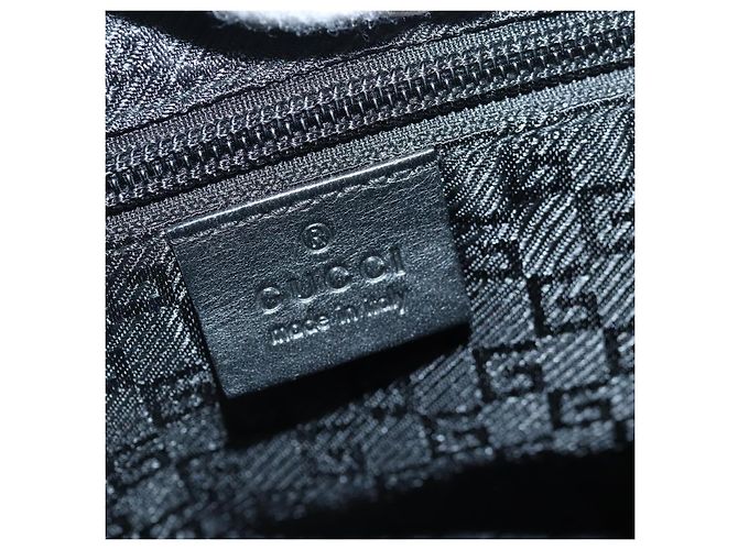 Borsa a spalla GUCCI in nylon nero argento 122374 Auth bs17862 - vista 18